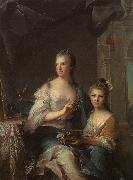 NATTIER, Jean-Marc Madame Marsollier and her Daughter sg Spain oil painting artist